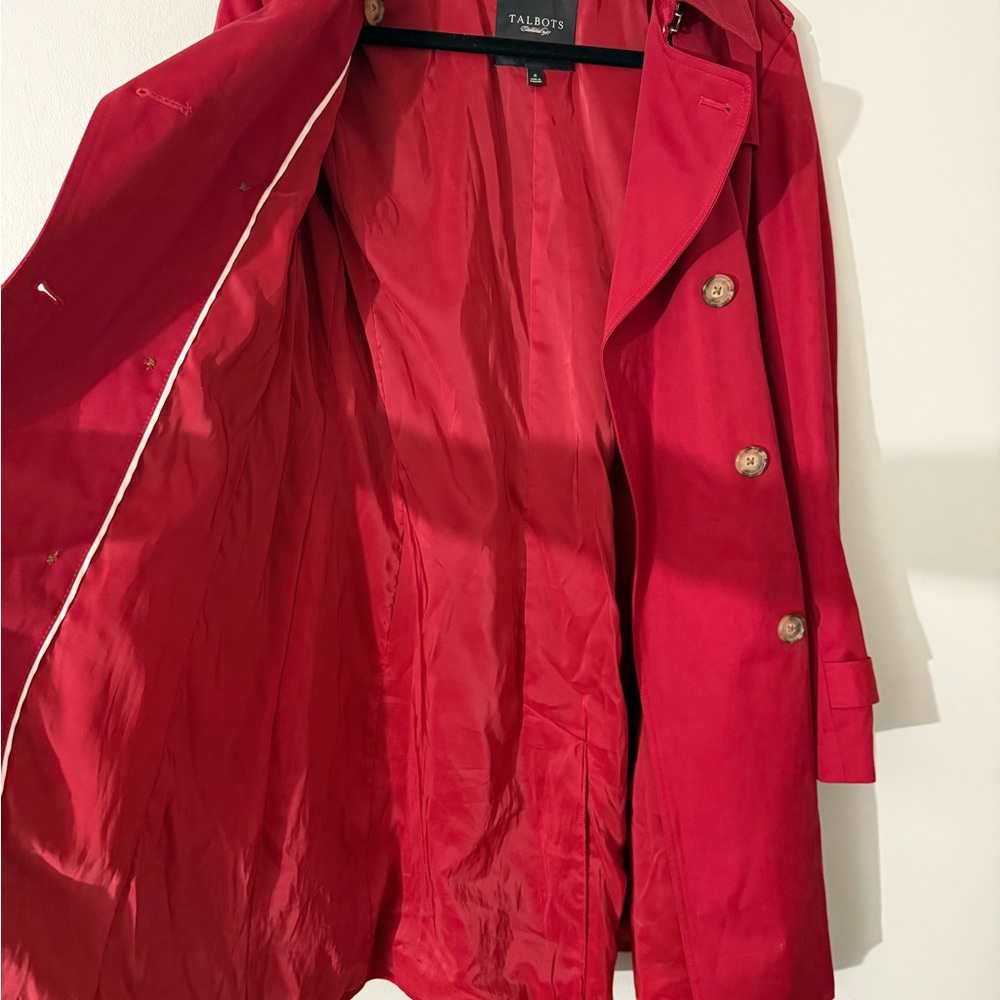 Talbots Red Trench Coat - Picture 5 of 8